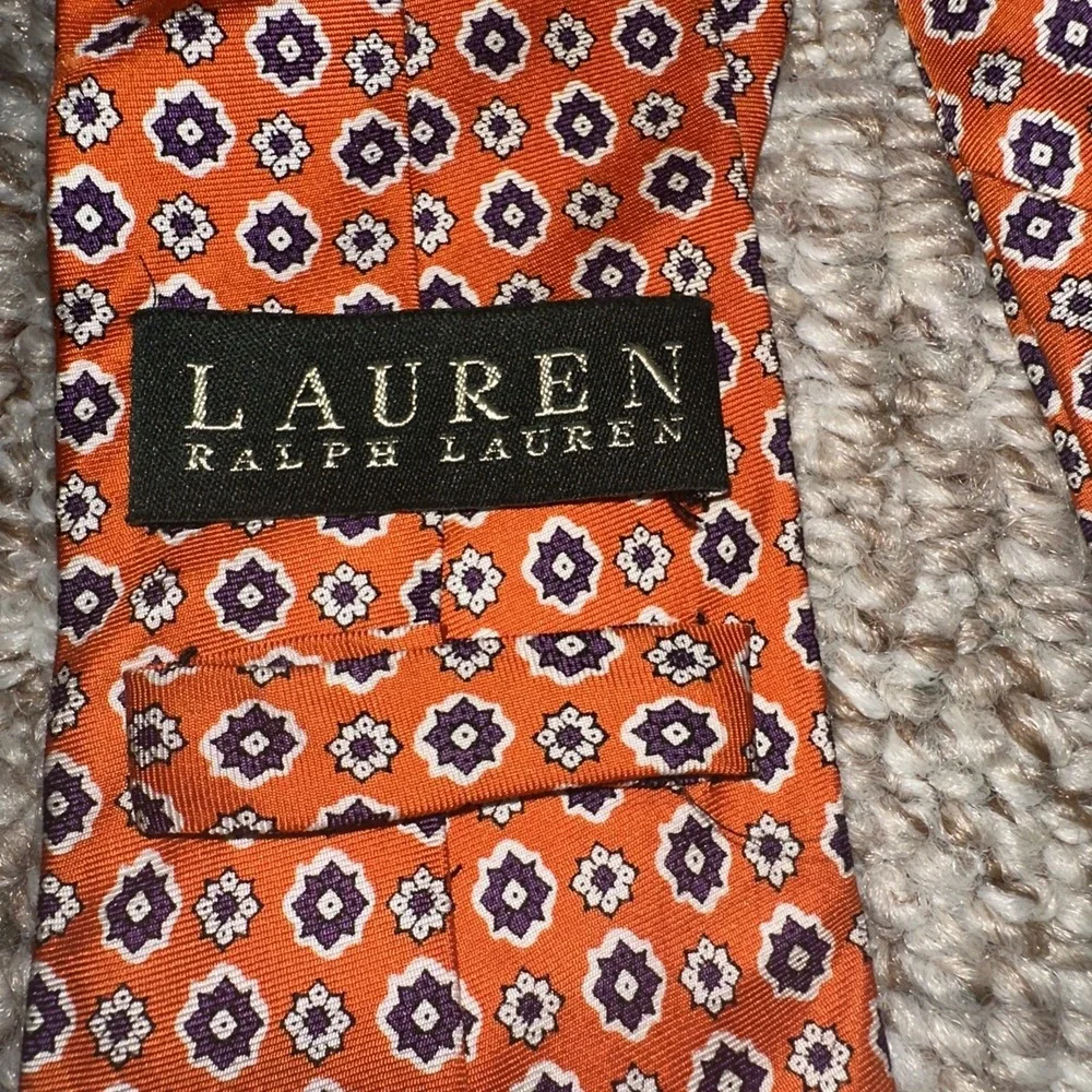 Mens‎ Lauren Ralph Lauren Silk Tie Orange & Purple Neckwear